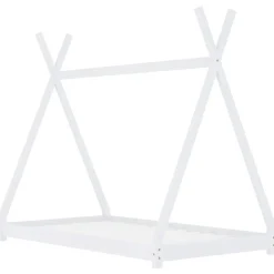 vidaXL Kinderbedframe massief grenenhout wit 70x140 cm