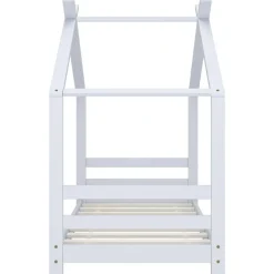 vidaXL Kinderbedframe massief grenenhout wit 70x140 cm