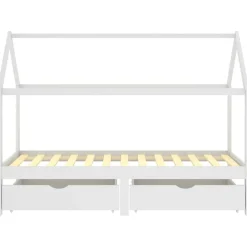vidaXL Kinderbedframe met lades massief grenenhout 90x200 cm wit
