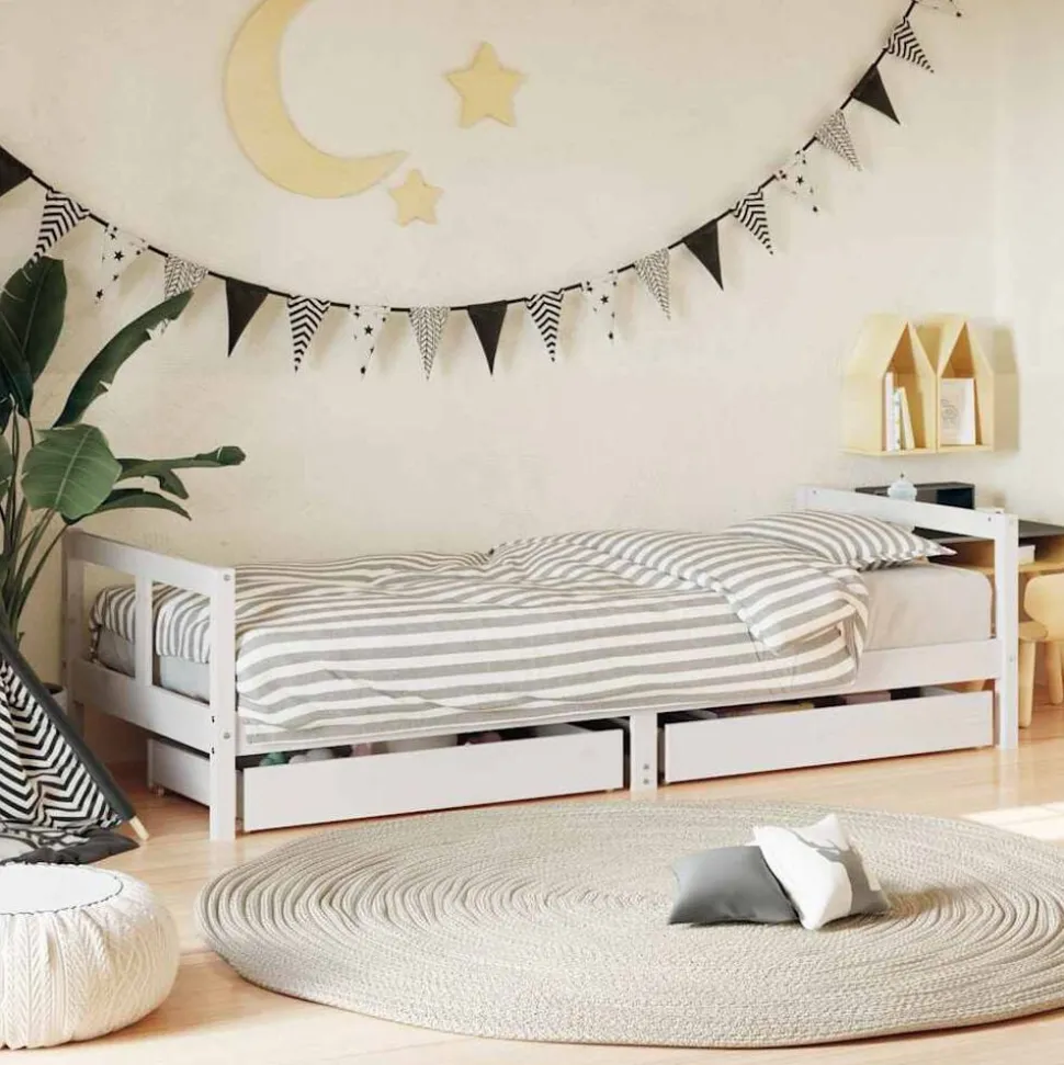 vidaXL Kinderbedframe met lades 80x200 cm massief grenenhout