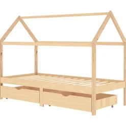 vidaXL Kinderbedframe met lades massief grenenhout 90x200 cm