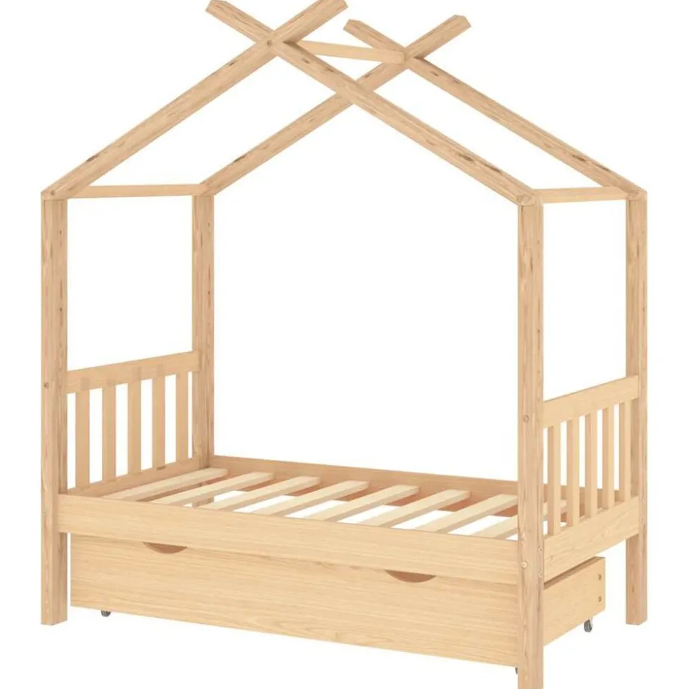 vidaXL Kinderbedframe met lade massief grenenhout 70x140 cm