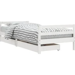 vidaXL Kinderbedframe met lades 80x200 cm massief grenenhout wit