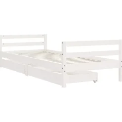 vidaXL Kinderbedframe met lades 80x200 cm massief grenenhout wit