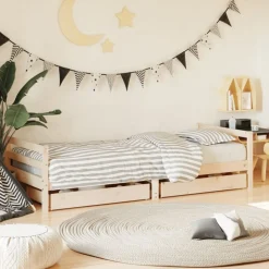 vidaXL Kinderbedframe met lades 80x200 cm massief grenenhout