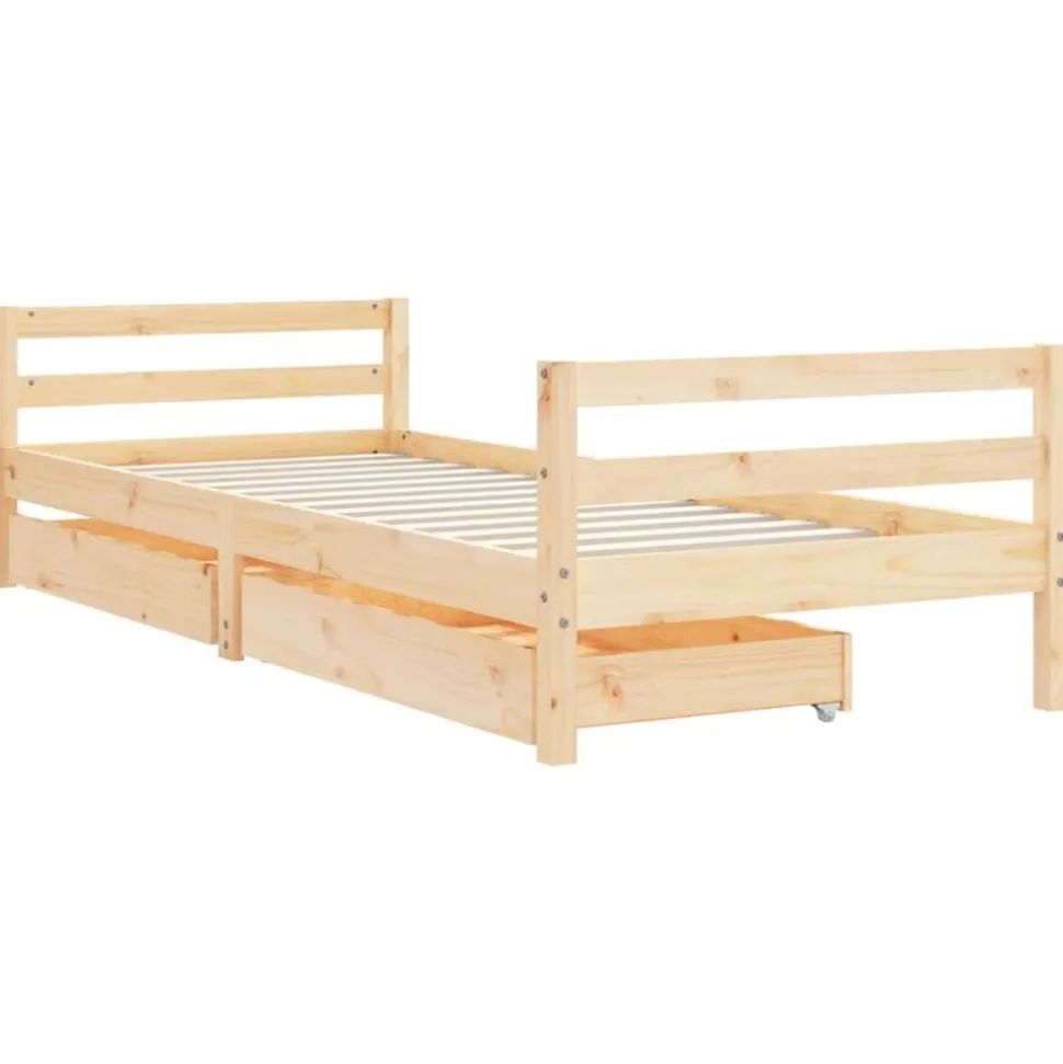 vidaXL Kinderbedframe met lades 80x200 cm massief grenenhout