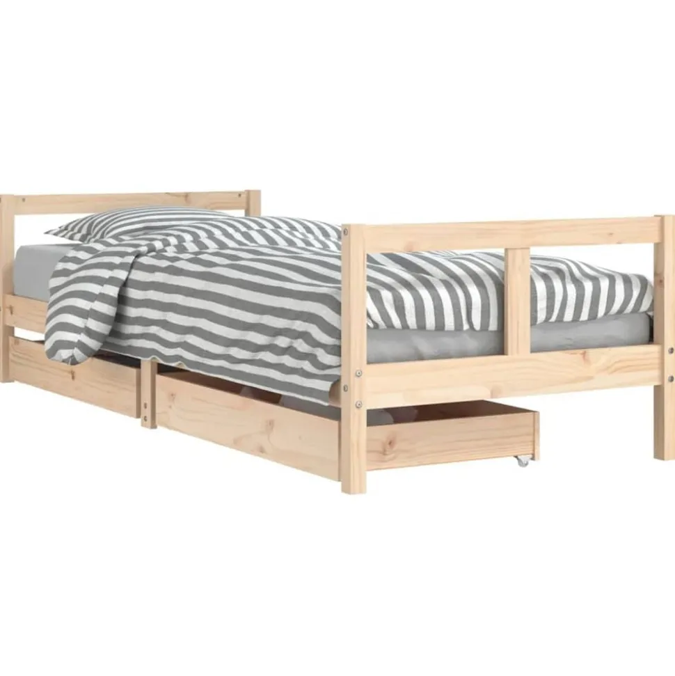 vidaXL Kinderbedframe met lades 80x200 cm massief grenenhout