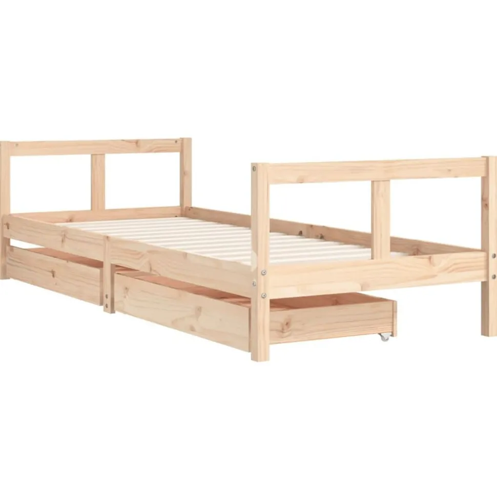 vidaXL Kinderbedframe met lades 80x200 cm massief grenenhout