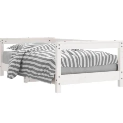vidaXL Kinderbedframe 70x140 cm massief grenenhout wit