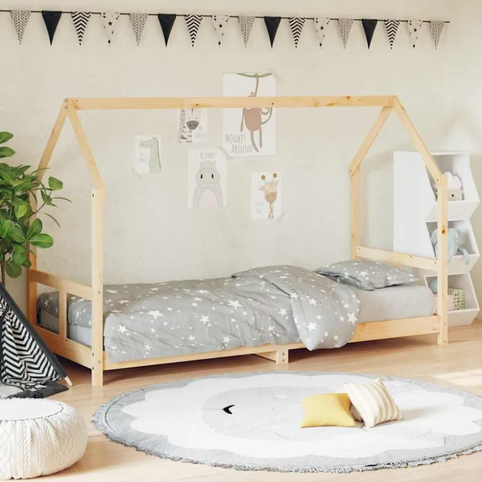vidaXL Kinderbedframe 80x200 cm massief grenenhout