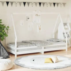 vidaXL Kinderbedframe 80x200 cm massief grenenhout wit