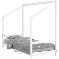 vidaXL Kinderbedframe 80x200 cm massief grenenhout wit