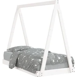 vidaXL Kinderbedframe 70x140 cm massief grenenhout wit