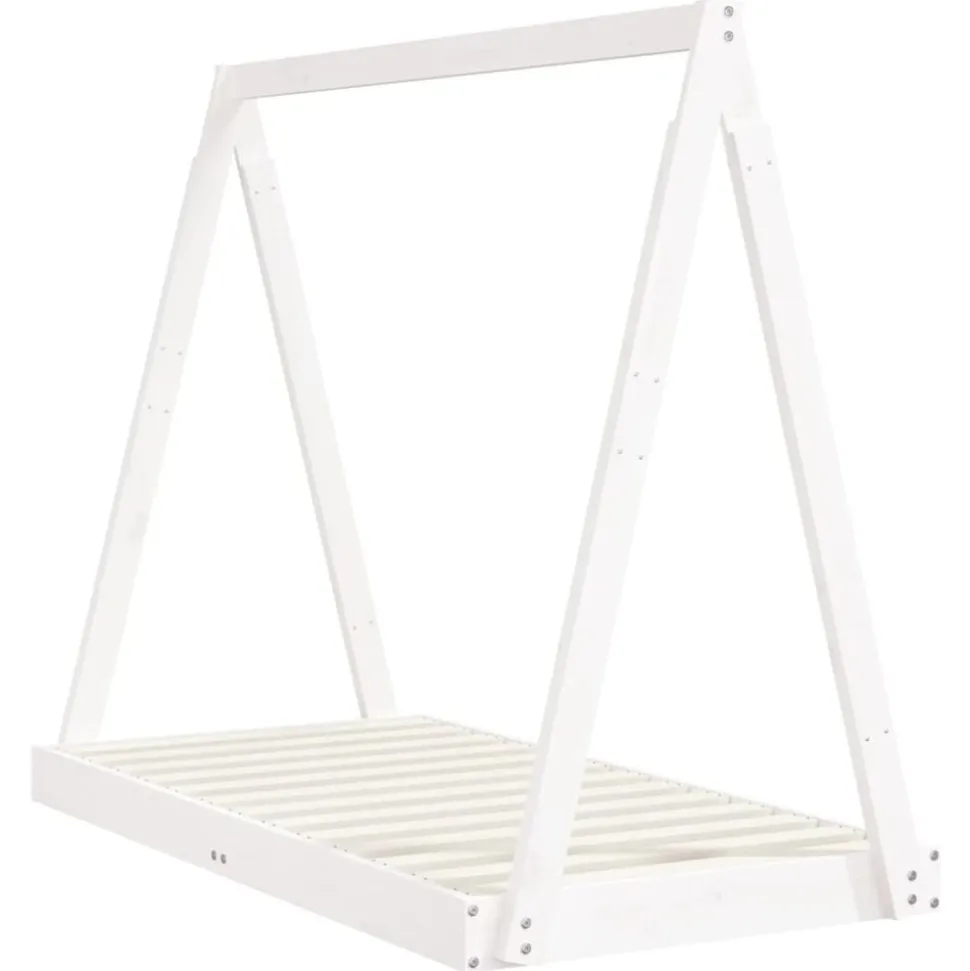 vidaXL Kinderbedframe 70x140 cm massief grenenhout wit