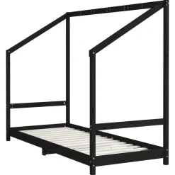 vidaXL Kinderbedframe 80x200 cm massief grenenhout zwart