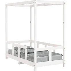 vidaXL Kinderbedframe 70x140 cm massief grenenhout wit