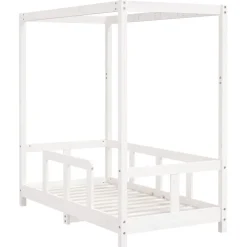 vidaXL Kinderbedframe 70x140 cm massief grenenhout wit