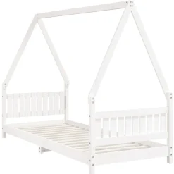 vidaXL Kinderbedframe 80x200 cm massief grenenhout wit