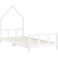 vidaXL Kinderbedframe 90x190 cm massief grenenhout wit