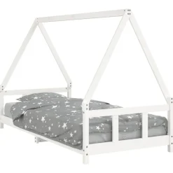 vidaXL Kinderbedframe 90x200 cm massief grenenhout wit