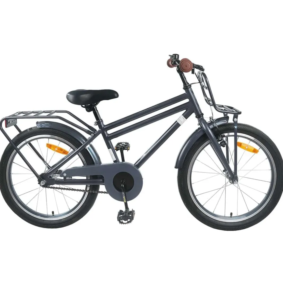 vidaXL Kinderfiets 18 Inch voor 5-7 jaar Donkergrijs