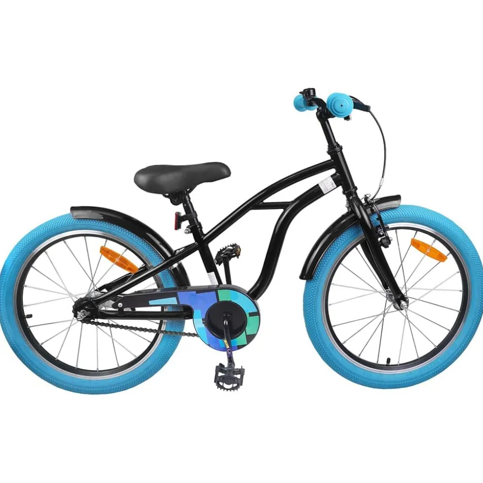 vidaXL Kinderfiets 18 Inch voor 5-7 jaar Zwart