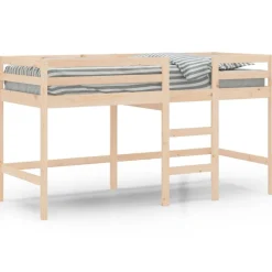 vidaXL Kinderhoogslaper met ladder 90x190 cm massief grenenhout