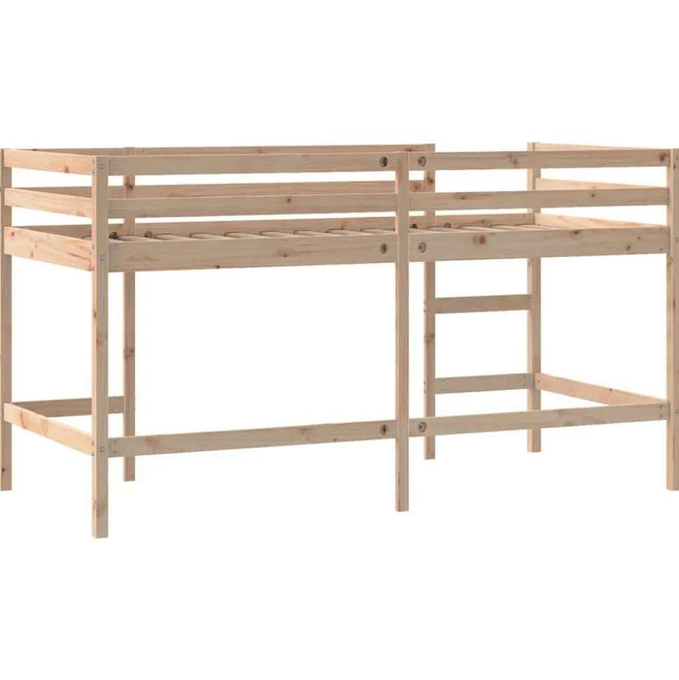 vidaXL Kinderhoogslaper met ladder 80x200 cm massief grenenhout