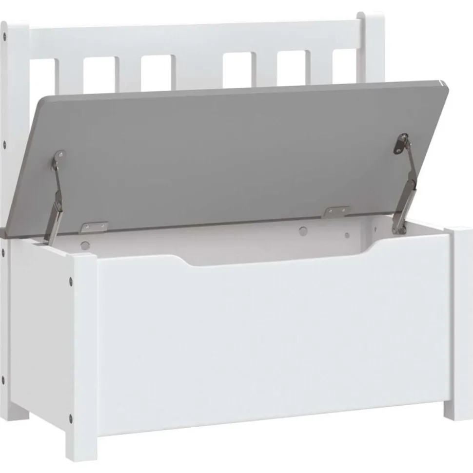 vidaXL Kinderopbergbankje 60x30x55 cm MDF wit en grijs