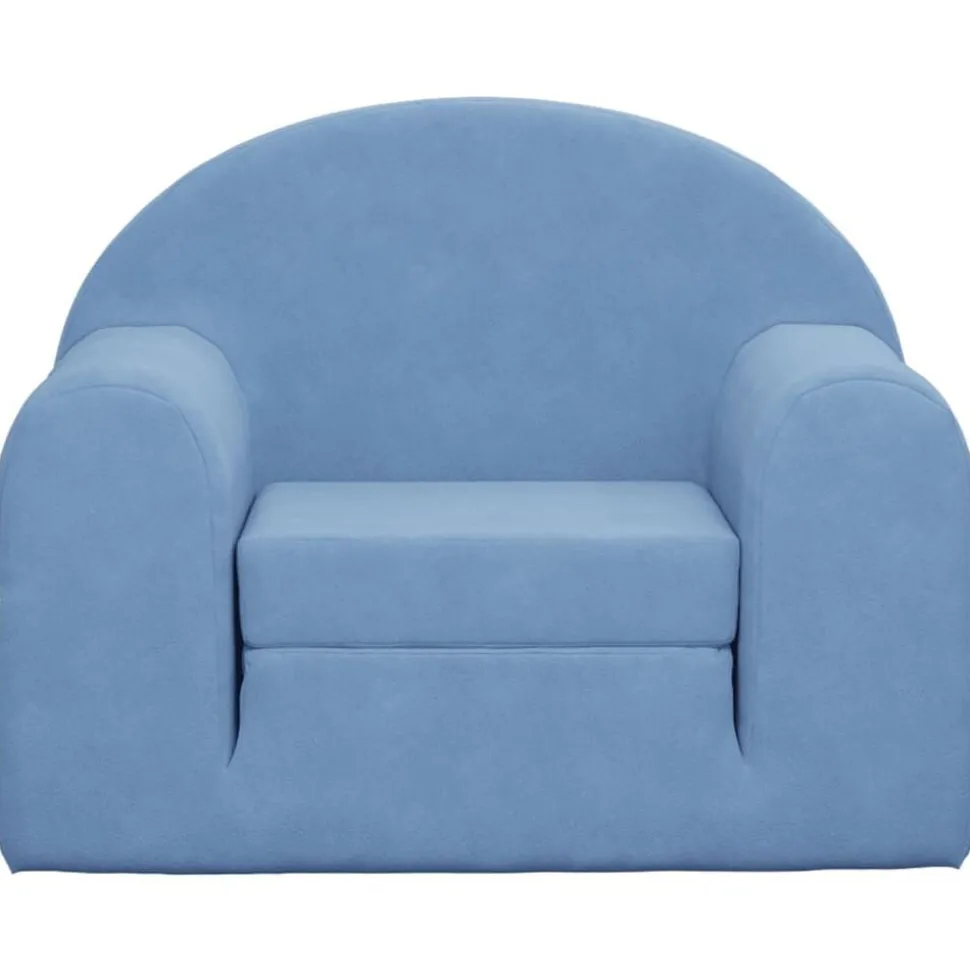 vidaXL Kinderslaapbank zacht pluche blauw