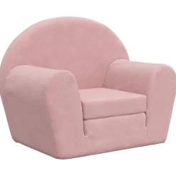 vidaXL Kinderslaapbank zacht pluche roze