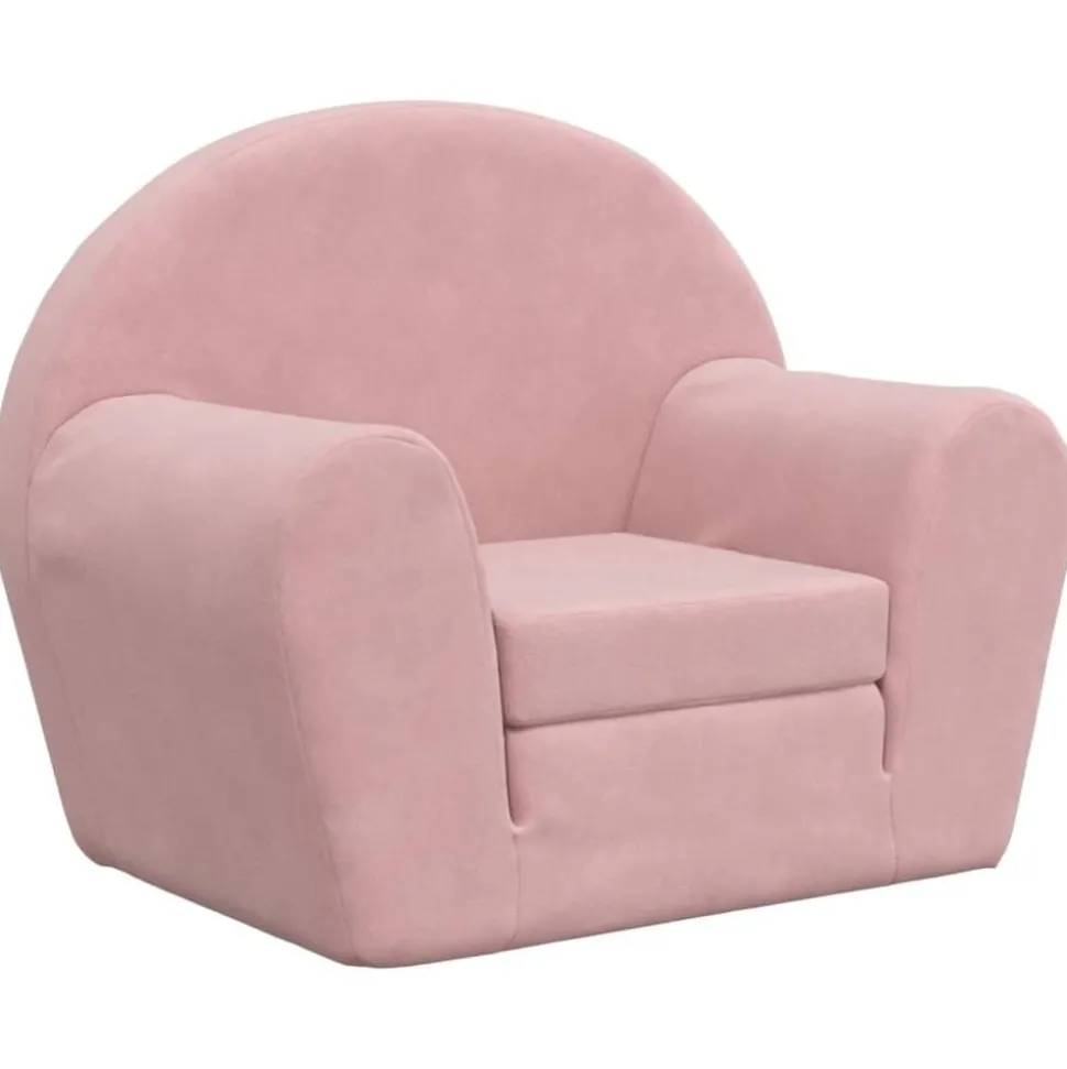 vidaXL Kinderslaapbank zacht pluche roze