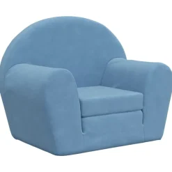 vidaXL Kinderslaapbank zacht pluche blauw