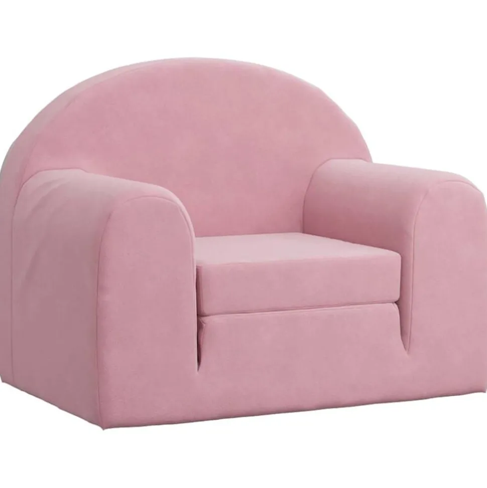 vidaXL Kinderslaapbank zacht pluche roze
