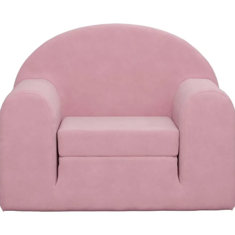 vidaXL Kinderslaapbank zacht pluche roze
