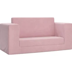 vidaXL Kinderslaapbank 2-zits zacht pluche roze