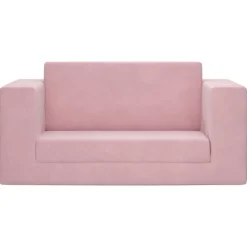 vidaXL Kinderslaapbank 2-zits zacht pluche roze