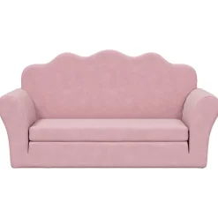 vidaXL Kinderslaapbank 2-zits zacht pluche roze