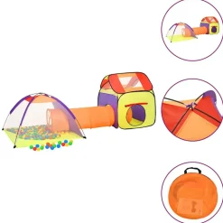 vidaXL Kinderspeeltent met 250 ballen 338x123x111 cm meerkleurig