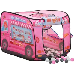 vidaXL Kinderspeeltent met 250 ballen 70x112x70 cm roze