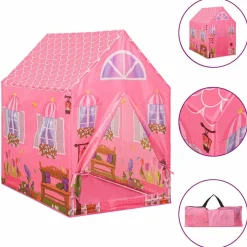 vidaXL Kinderspeeltent met 250 ballen 69x94x104 cm roze