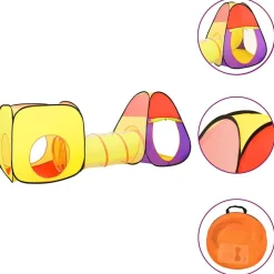 vidaXL Kinderspeeltent met 250 ballen 255x80x100 cm meerkleurig