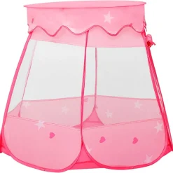 vidaXL Kinderspeeltent met 250 ballen 102x102x82 cm roze