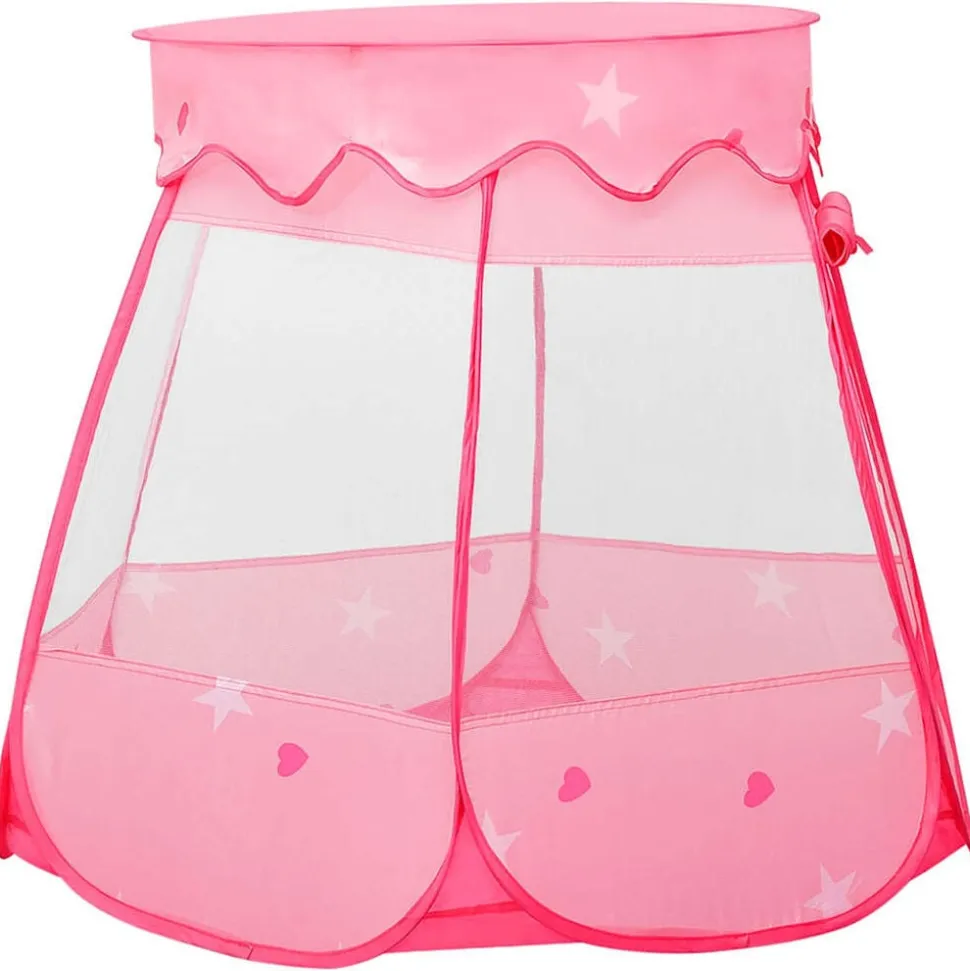 vidaXL Kinderspeeltent met 250 ballen 102x102x82 cm roze