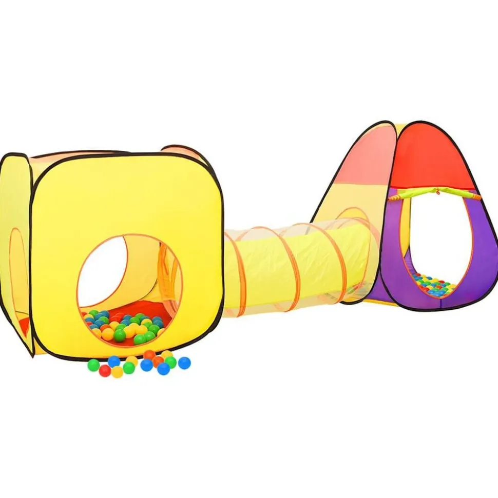 vidaXL Kinderspeeltent met 250 ballen 255x80x100 cm meerkleurig