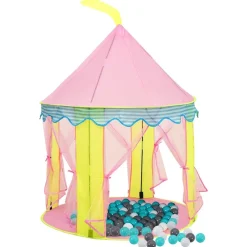 vidaXL Kinderspeeltent met 250 ballen 100x100x127 cm roze