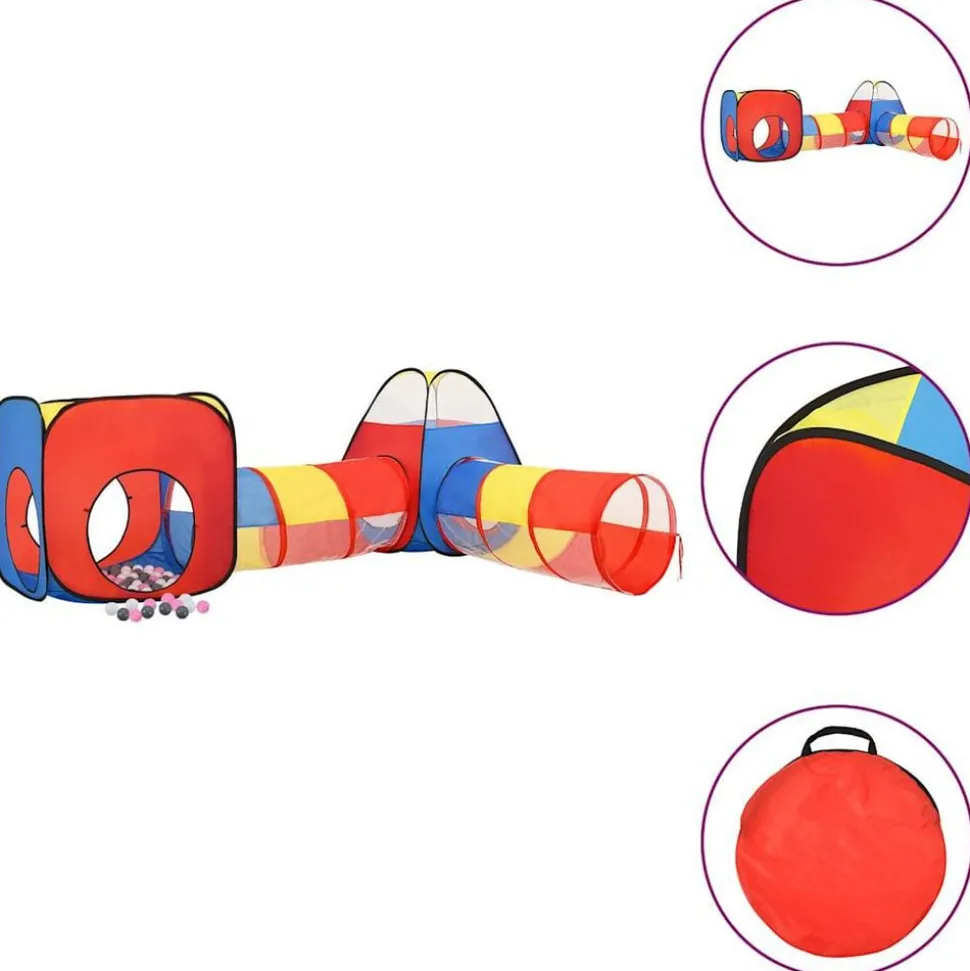 vidaXL Kinderspeeltent met 250 ballen 190x264x90 cm meerkleurig