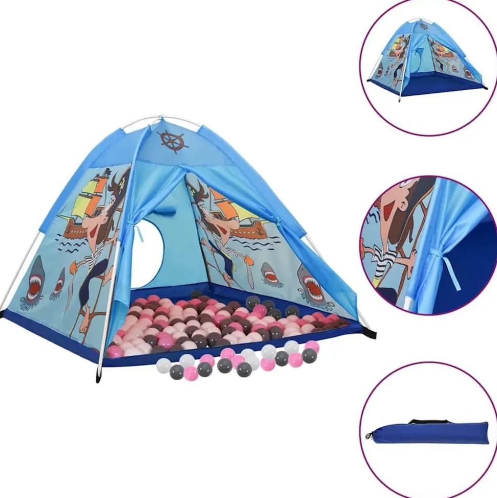 vidaXL Kinderspeeltent met 250 ballen 120x120x90 cm blauw
