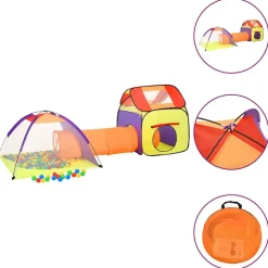 vidaXL Kinderspeeltent 338x123x111 cm meerkleurig