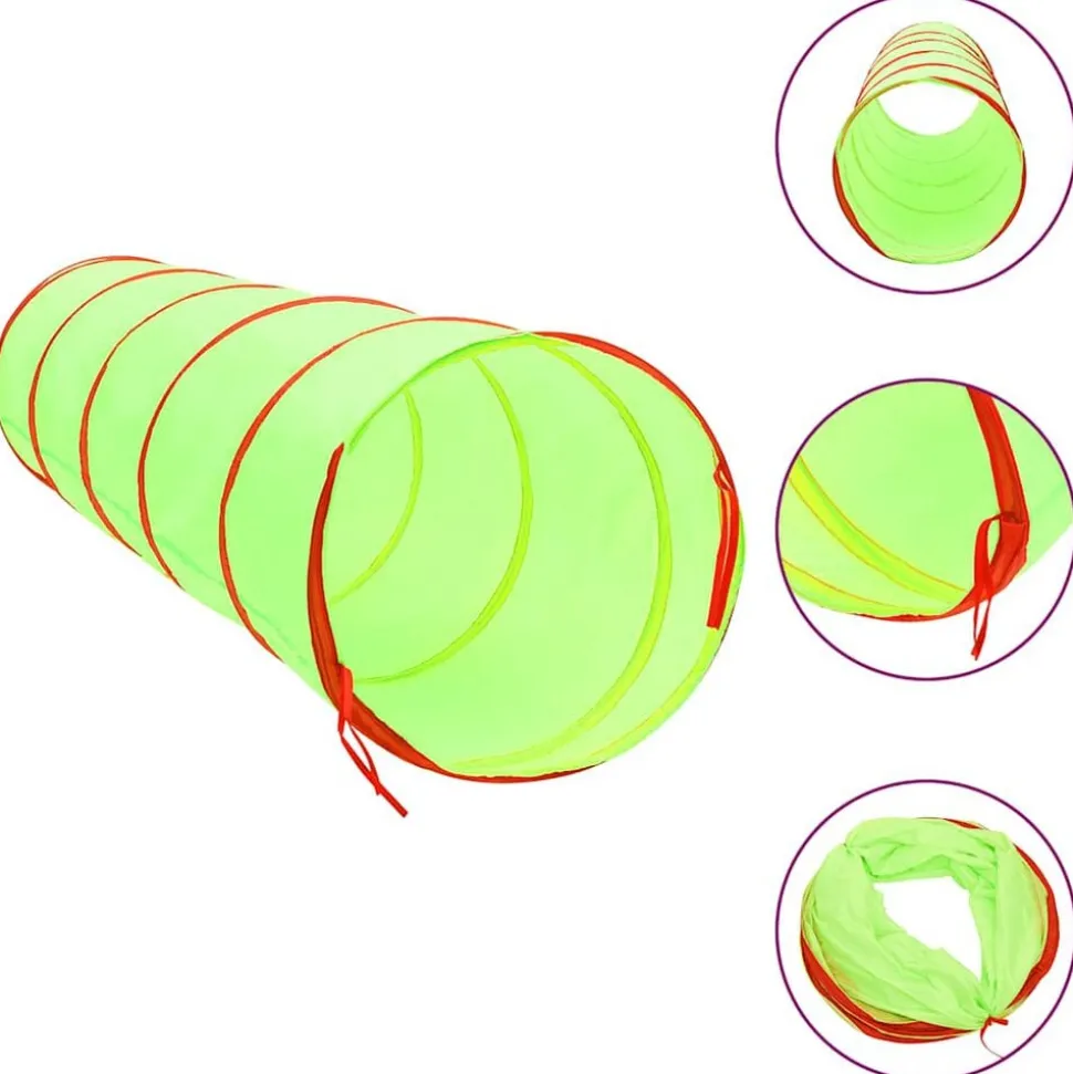 vidaXL Kinderspeeltunnel met 250 ballen 175 cm polyester groen
